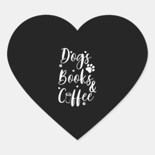 Sticker Cœur Chiens Livres Café Amoureux des chiens Livre Worm
