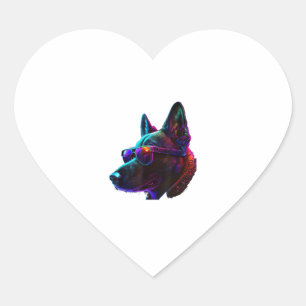 Sticker Cœur Chiens Malinois belges Malinois
