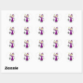 Sticker Cœur Chiffre pourpre Stick Girl Graduate (Feuille)