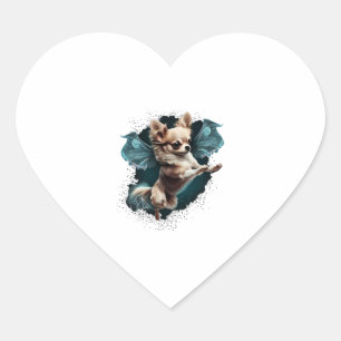 Sticker Cœur Chihuahua Ballerina Danse de ballet