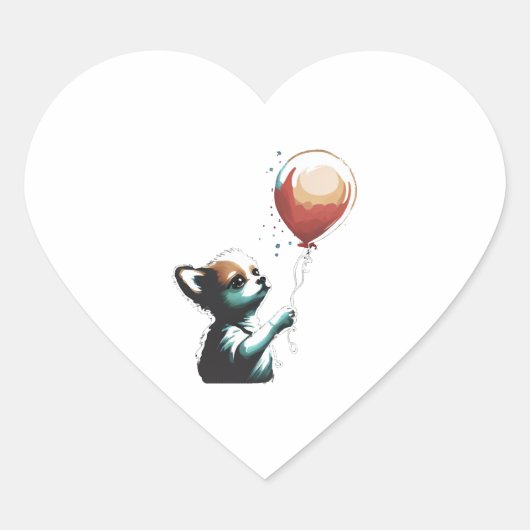Sticker Cœur Chihuahua Balloon mignon Chiwawa Funny (Devant)