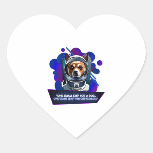 Sticker Cœur Chihuahua "Un petit pas pour un chien3
