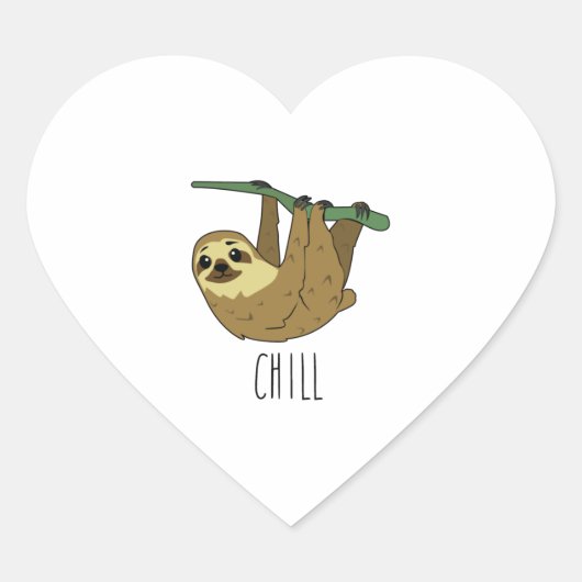 Sticker Cœur CHILL Sloth (Devant)