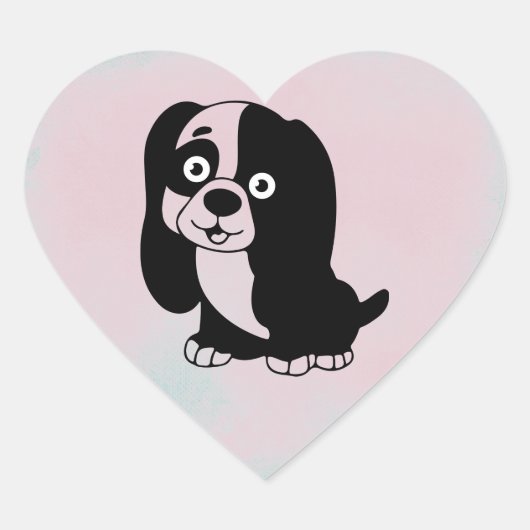 Sticker Coeur Chiot (Devant)