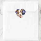 Sticker Cœur Chiot américain Pitbull (Sac)