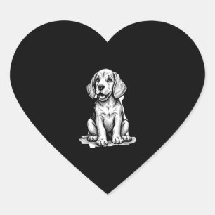 Sticker Cœur Chiot beagle adorable, Amoureux des animaux de fam