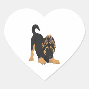 Sticker Cœur Chiot berger allemand