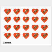 Sticker Cœur Chiot de dessin (Feuille)