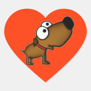 Sticker Cœur Chiot de dessin