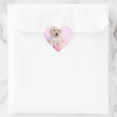 Sticker Cœur Chiot de récupération Labrador sur arrière - plan  (Sac)