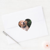 Sticker Cœur Chiot Golden Retriever (Enveloppe)