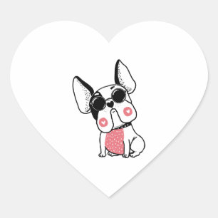 Sticker Cœur chiot mignon