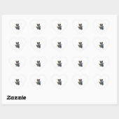 Sticker Cœur Chiot mignon En Basket (Feuille)
