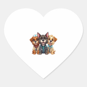 Sticker Cœur Chiots