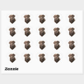 Sticker Cœur Chocolat Brown Labrador Retriever Chien Chien Coeu (Feuille)