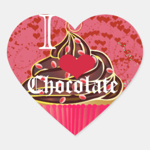 Sticker Cœur Chocolat du coeur - J'aime le chocolat