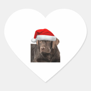 Sticker Cœur Chocolat Lab Chemise Labrador Retriever Chien Chri