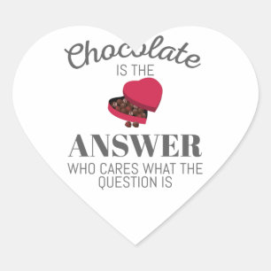 Sticker Cœur Chocolat Lover Citation Cadeau Chocolat Est La Rép