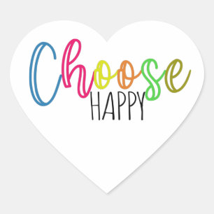 Sticker Cœur Choisissez Heureux