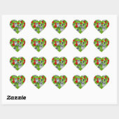 Sticker Cœur Chouette en roses rouges (Feuille)