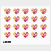 Sticker Cœur Chouette rose - Pois (Feuille)