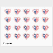 Sticker Cœur Chouettes mignonnes (Feuille)