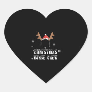 Sticker Cœur Christmas Nurse Crew Reindeer Xmas CNA Nursing