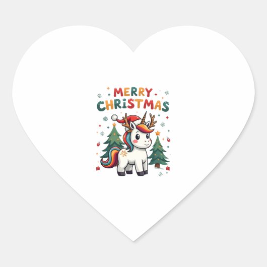 Sticker Cœur Christmas Shirt Unicorn Girls Christmas Outfit Chr (Devant)