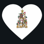Sticker Cœur Christmas Tree English Bulldog<br><div class="desc">Un cadeau parfait pour l'amoureux des chiens dans votre vie,  que ce soit votre mère,  votre père,  votre soeur,  votre frère ou votre ami.</div>