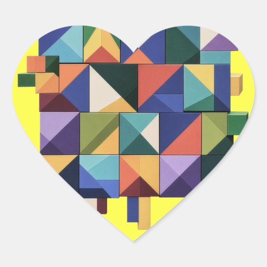 Sticker Cœur Chromatic Structure (Devant)