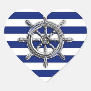Sticker Cœur Chrome Comme Roue sur les rayures nautiques
