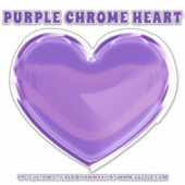 Sticker coeur Chrome en Métal Violet (Devant)