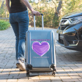 Sticker coeur Chrome en Métal Violet (Valise Insitu)