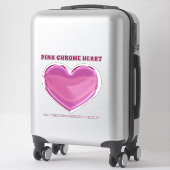 Sticker Coeur Chrome rose (Sur valise)