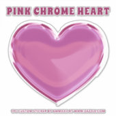 Sticker Coeur Chrome rose (Devant)