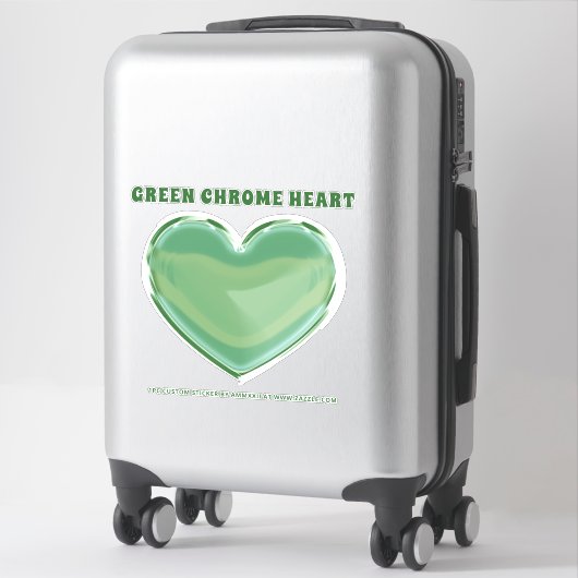 Sticker Coeur Chrome Vert (Sur valise)