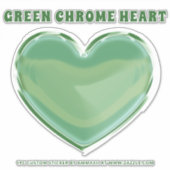 Sticker Coeur Chrome Vert (Devant)