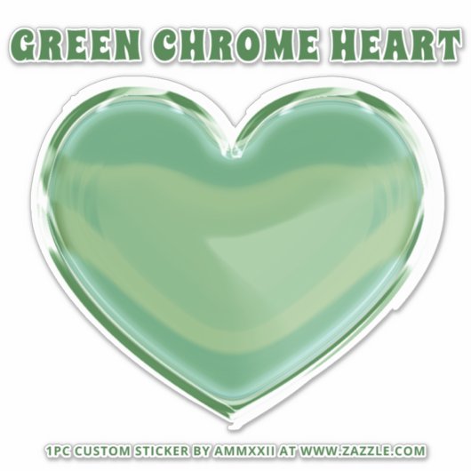Sticker Coeur Chrome Vert (Devant)