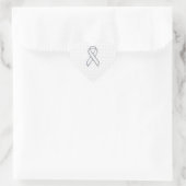 Sticker Cœur Chrome White Ribbon Sensibilisation sur Checkers I (Sac)