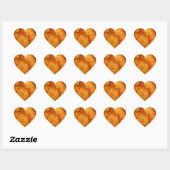 Sticker Cœur Chrysanthèmes orange Fire (Feuille)