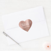 Sticker Cœur Chut ! Surprise Anniversaire - Gold Rose (Enveloppe)