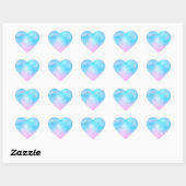 Sticker Cœur Ciel dégradé rose et bleu pastel (Feuille)