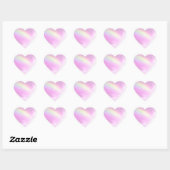 Sticker Cœur Ciel rose pastel avec arc-en-ciel jaune (Feuille)