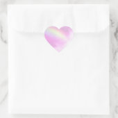 Sticker Cœur Ciel rose pastel avec arc-en-ciel jaune (Sac)