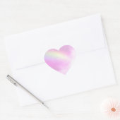 Sticker Cœur Ciel rose pastel avec arc-en-ciel jaune (Enveloppe)