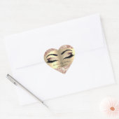 Sticker Cœur Cierra Parties scintillant Rose Gold Lash Nettoyan (Enveloppe)