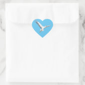 Sticker Cœur cigogne blanche volant (Sac)