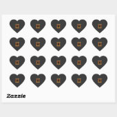 Sticker Cœur Cimetière de citrouilles Halloween dévasté (Feuille)