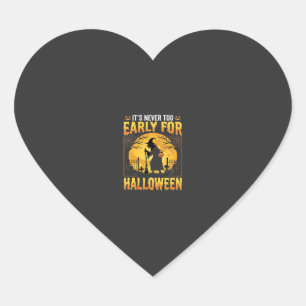 Sticker Cœur Cimetière de sorcière d'Halloween précoce Design v