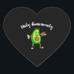 Sticker Cœur Cinco de Mayo Saint Guacamole Avocado Taco Food<br><div class="desc">Cinco de Mayo Saint Guacamole Avocado Taco Food</div>